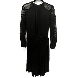 NWT Current Air x Anthropologie Black Mock Neck Lace Dark Academia Dress Medium